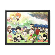 Fairy Tail Natsu Dragneel, Erza Scarlet, Lucy Heartfilia, Happy, Wendy Marvell Canvas Framed Art Print