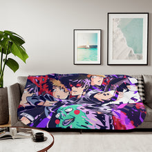 Load image into Gallery viewer, Mob Psycho 100 Arataka Reigen, Shigeo Kageyama, Ritsu Kageyama Sherpa Blanket
