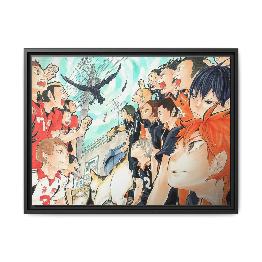 Karasuno VS Nekoma Canvas Framed Art Print