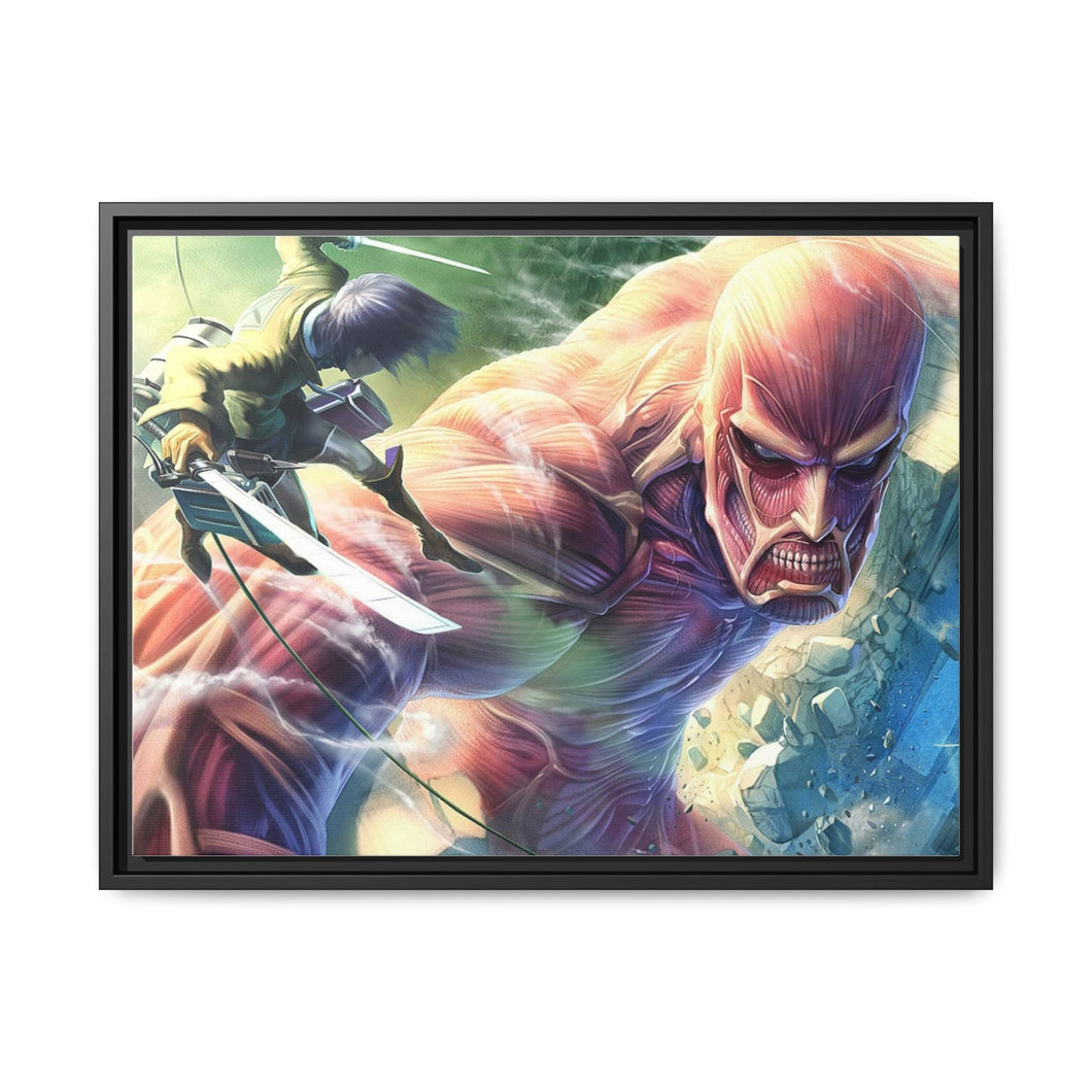 Anime Attack On Titan Canvas Framed Art Print