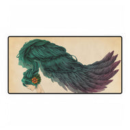 Artistic Girl with Green Hair Mouse Pad (Desk Mat)