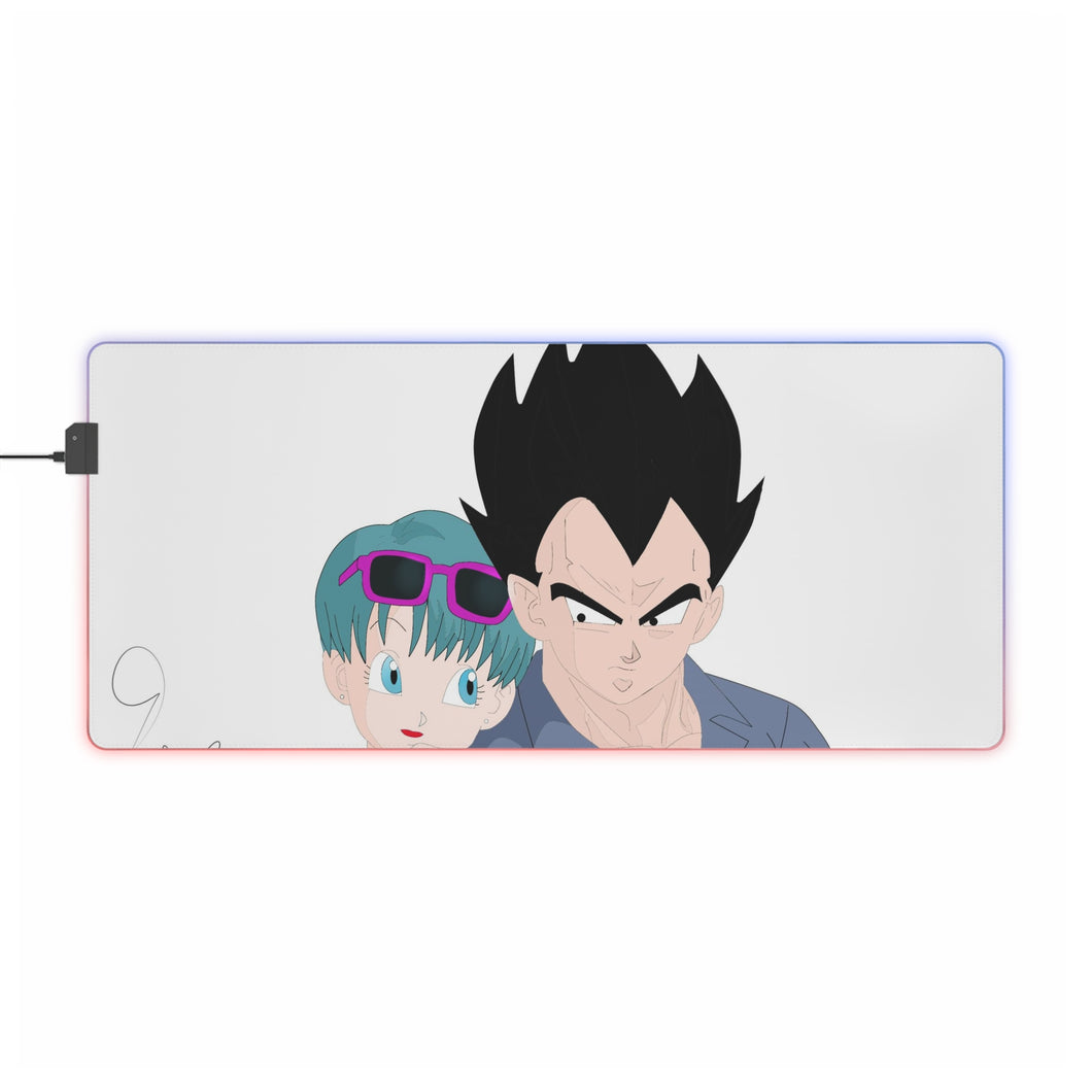 Vegeta and Bulma RGB LED Mouse Pad (Desk Mat)