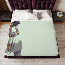 Load image into Gallery viewer, Jotaro Kujo and Star Platinum / Diamond is Unbreakable Sherpa Blanket
