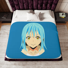 Load image into Gallery viewer, Rimuru Tempest Face ( Blue Background ) Sherpa Blanket
