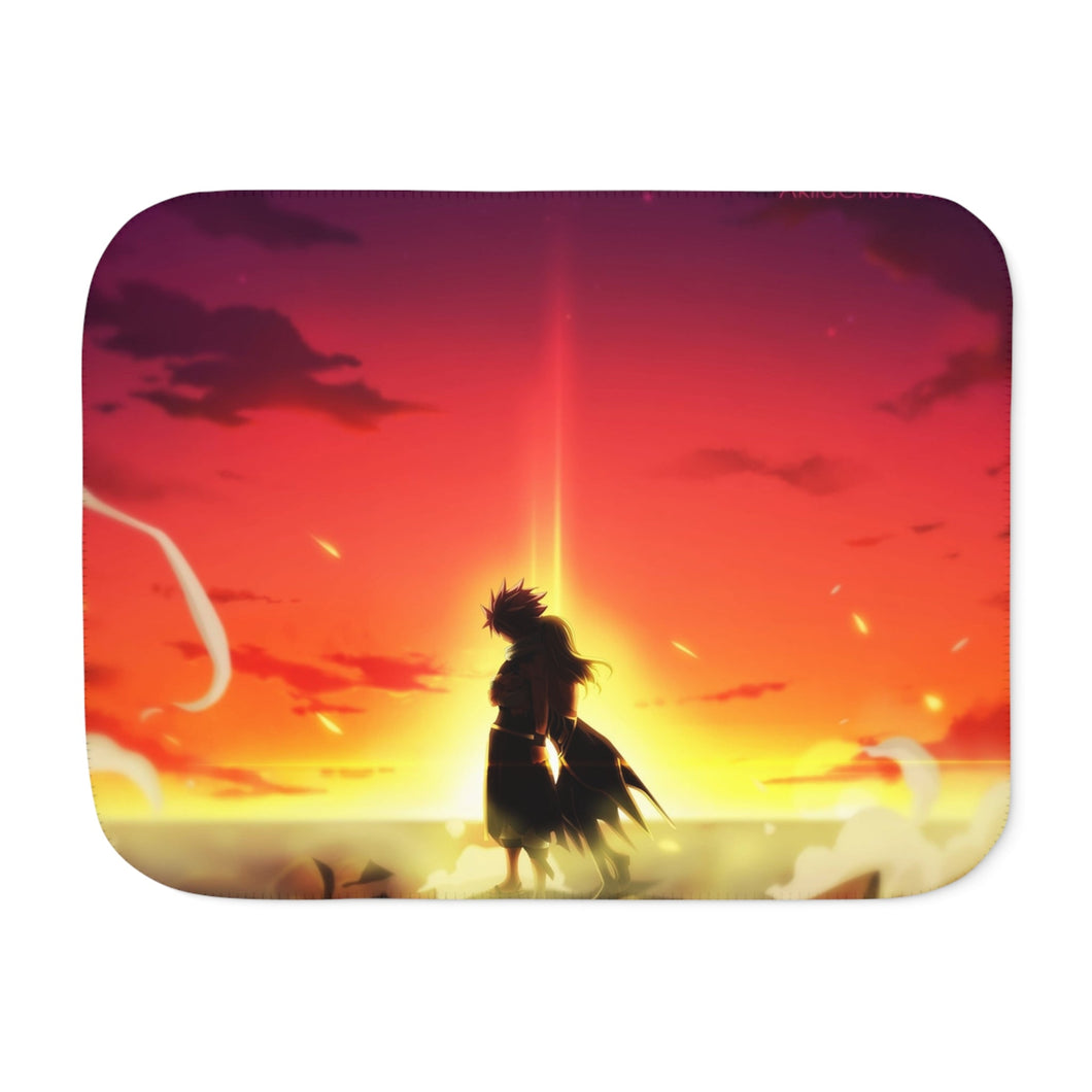 Natsu and Lucy (Fairy Tail) Sherpa Blanket