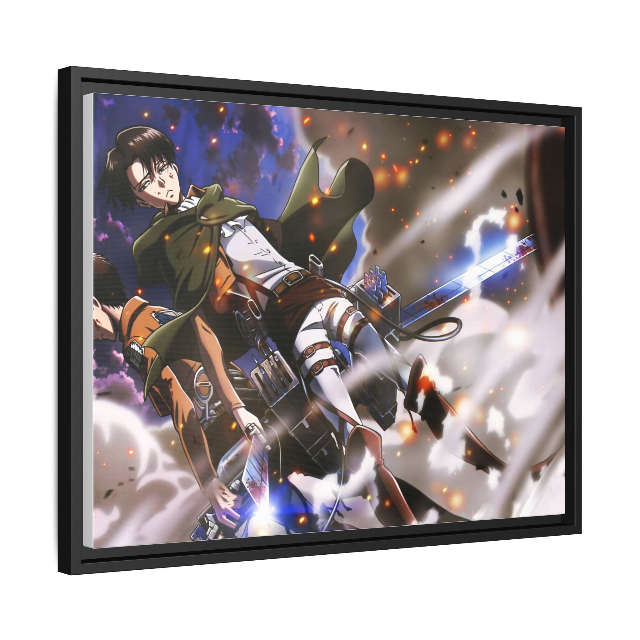 Load image into Gallery viewer, Eren Yeager and Levi Ackerman Canvas Framed Art Print