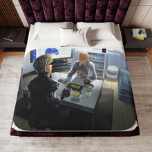 Load image into Gallery viewer, Saitama and Genos Sherpa Blanket
