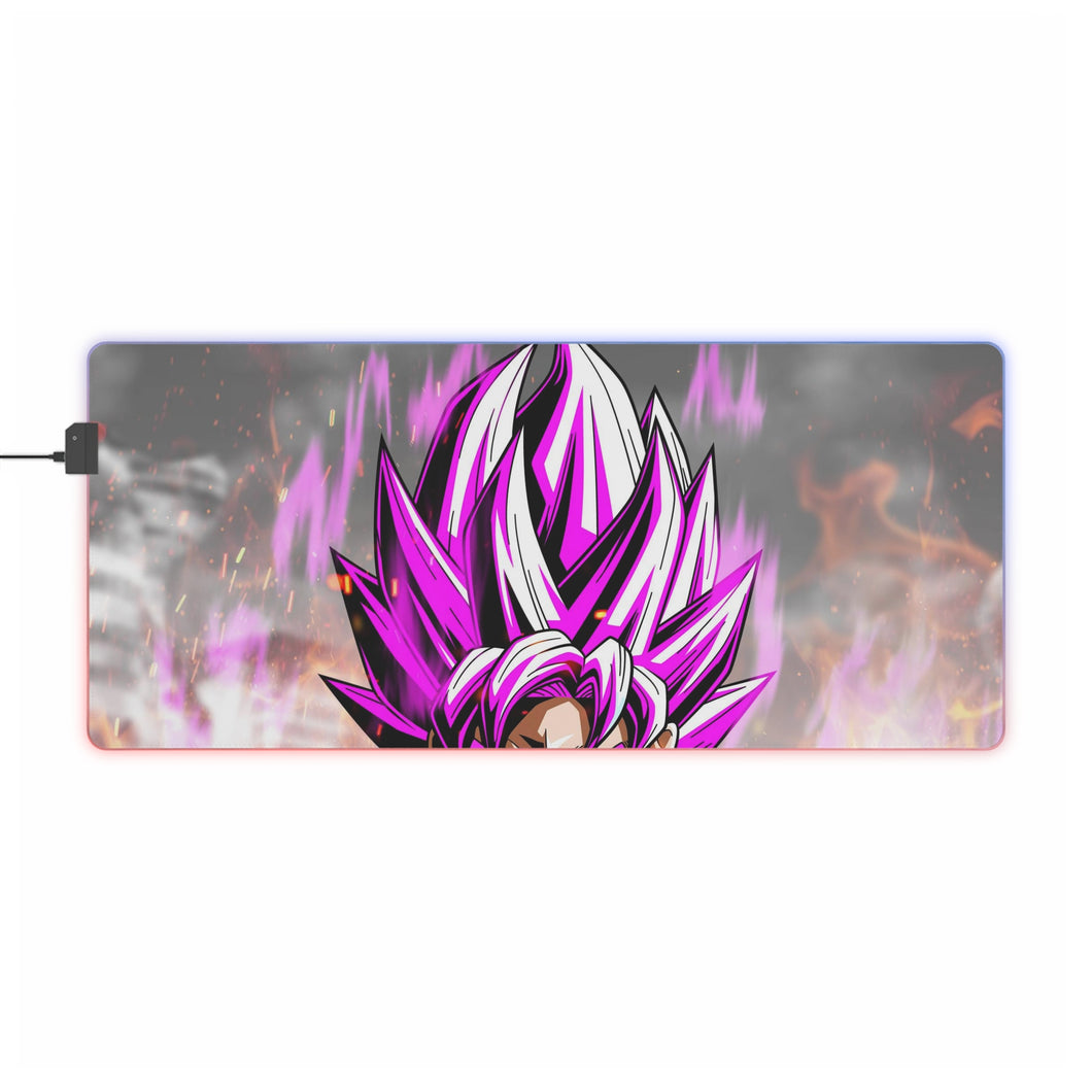 Black Goku SSR RGB LED Mouse Pad (Desk Mat)