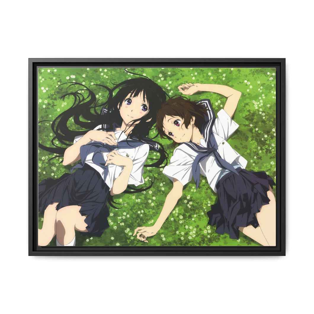 Eru Chitanda  Mayaka Ibara in the garden Canvas Framed Art Print