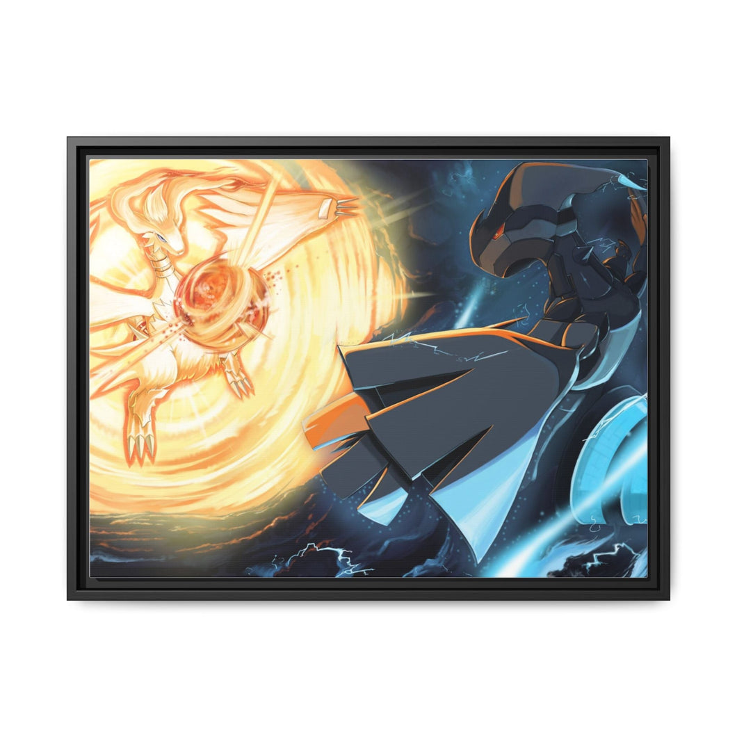 Reshiram Vs Zekrom Canvas Framed Art Print
