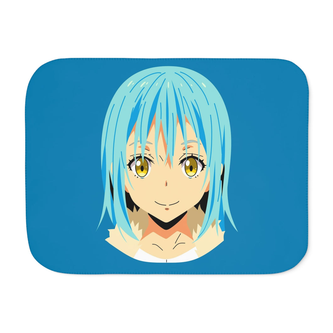 Rimuru Tempest Face ( Blue Background ) Sherpa Blanket