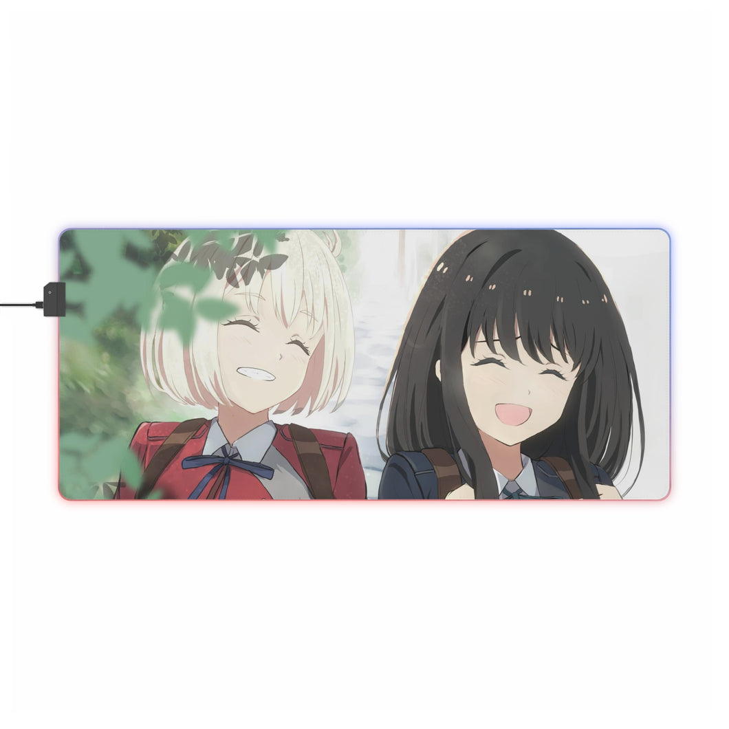 Lycoris Recoil Takina Inoue, Chisato Nishikigi RGB LED Mouse Pad (Desk Mat)