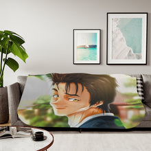 Load image into Gallery viewer, Shinichi Izumi Face Sherpa Blanket
