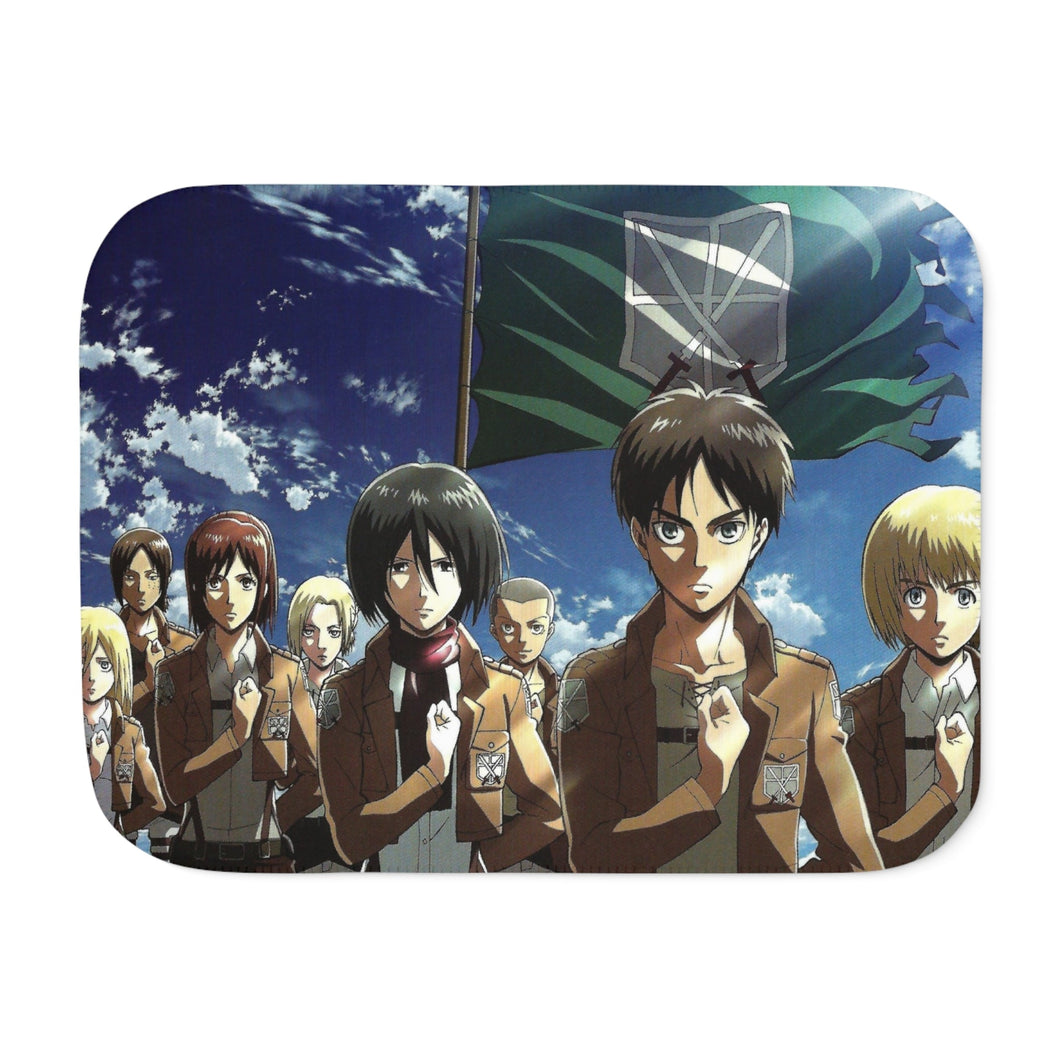 Eren yeager With Team Sherpa Blanket
