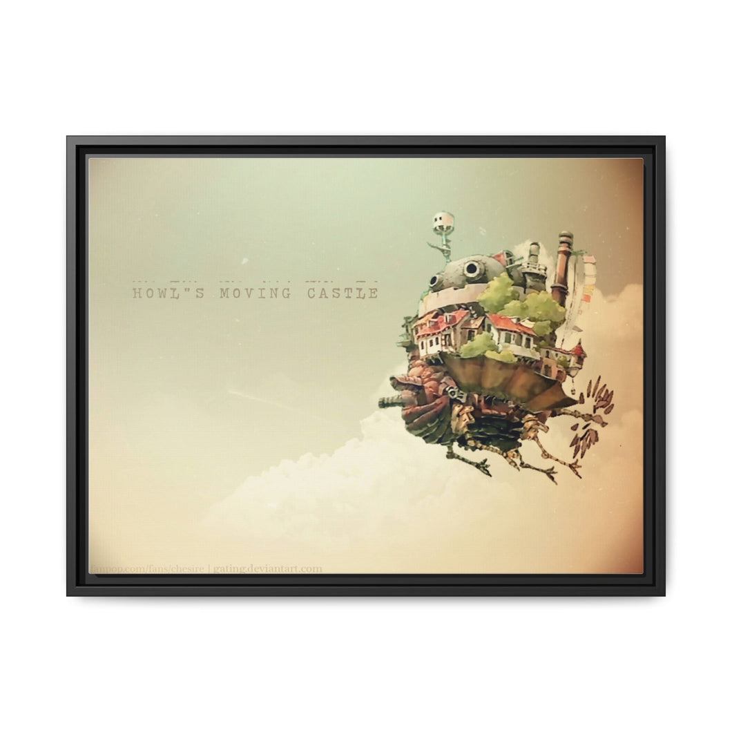 Anime Howl's Moving Castler Canvas Framed Art Print