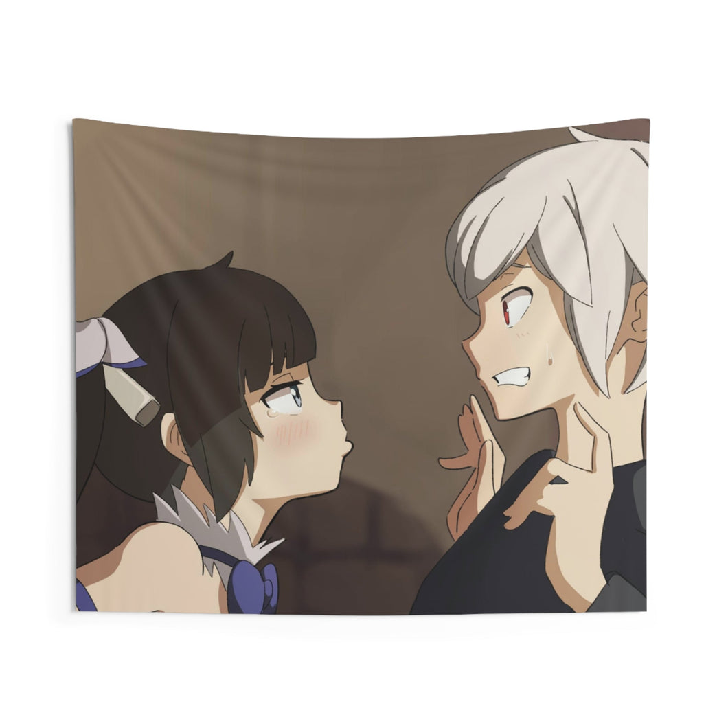 Is It Wrong to Try to Pick Up Girls in a Dungeon? Bell Cranel, Hestia Indoor Wall Tapestry