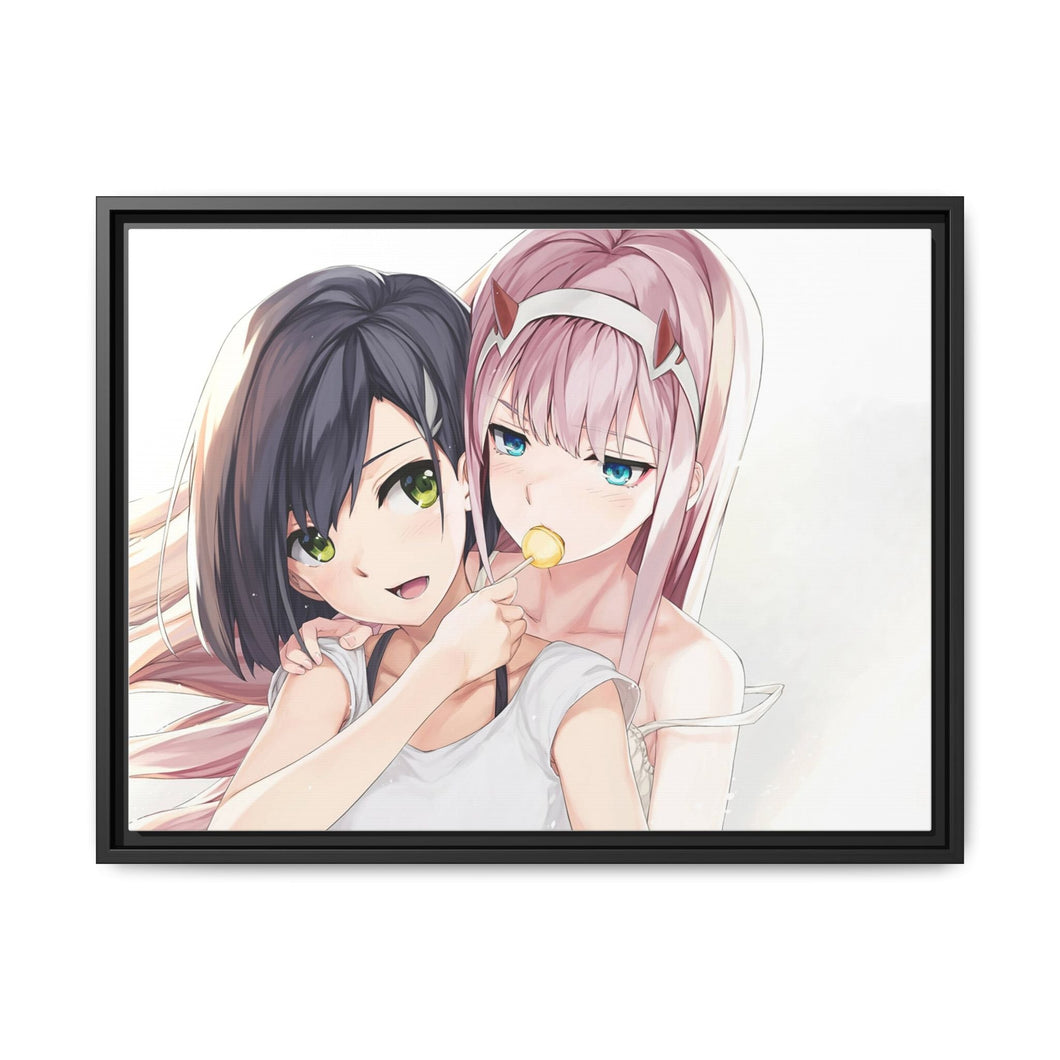 Zero Two and Ichigo Canvas Framed Art Print