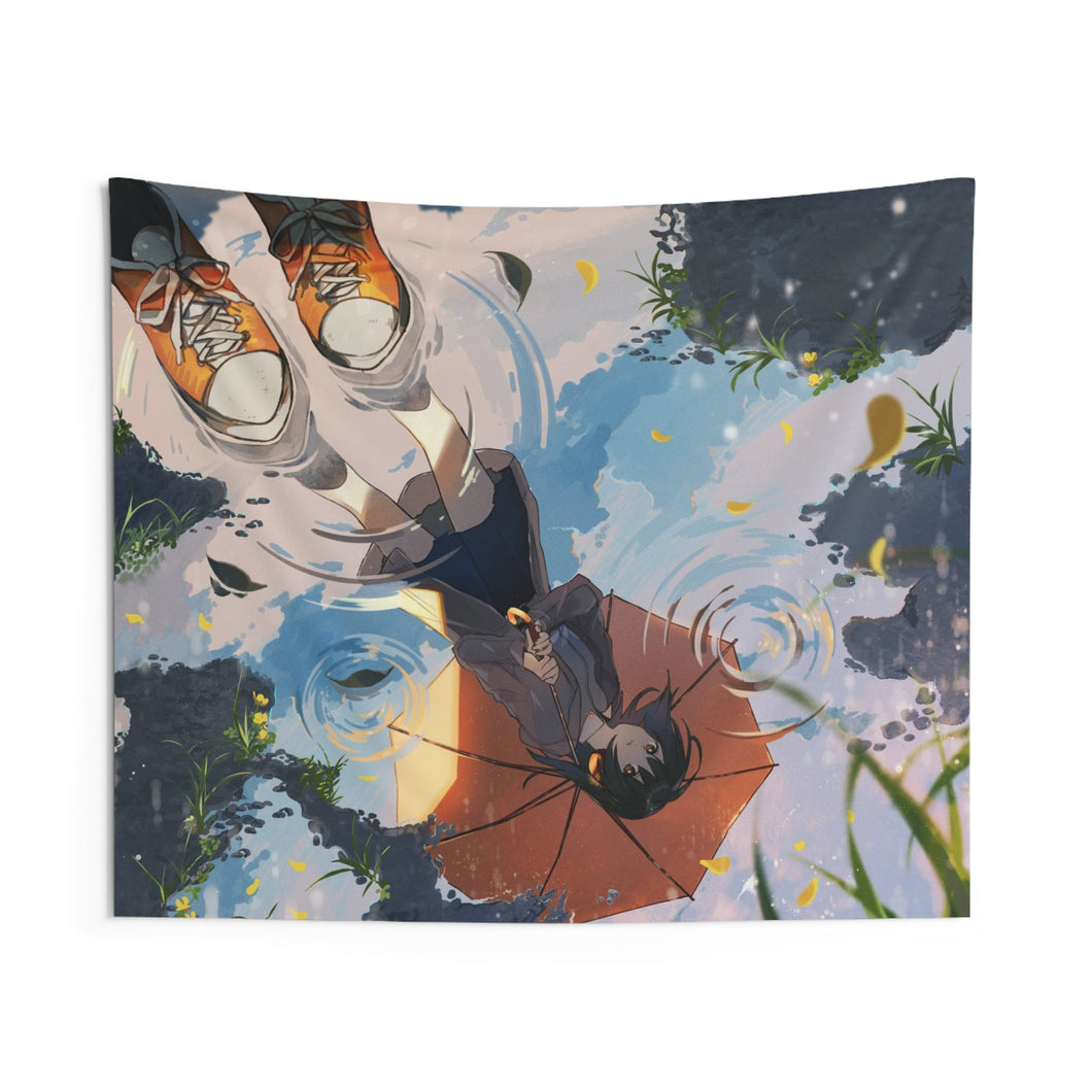 A girl with an umbrella Indoor Wall Tapestry