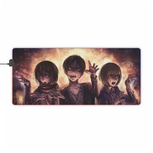 Load image into Gallery viewer, Eren, Mikasa and Armin become zombies RGB LED Mouse Pad (Desk Mat)
