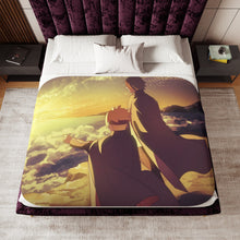 Load image into Gallery viewer, Boruto with his mentor watching the sunrise Sherpa Blanket
