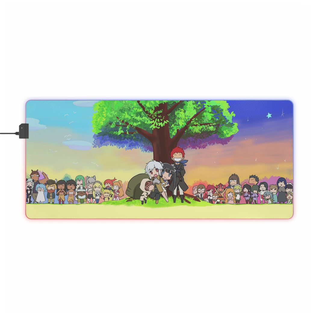 Is It Wrong To Try To Pick Up Girls In A Dungeon? RGB LED Mouse Pad (Desk Mat)
