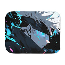 Load image into Gallery viewer, Satoru Gojo Acid Blue Eyes Sherpa Blanket
