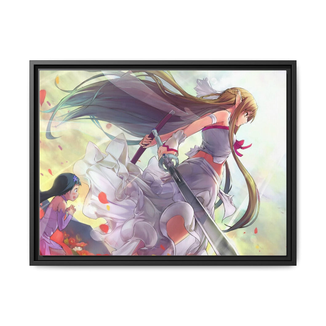Asuna and Yui Canvas Framed Art Print
