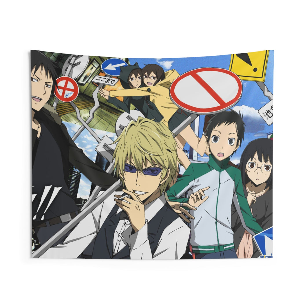 Durarara!! Izaya Orihara, Shizuo Heiwajima, Anri Sonohara Indoor Wall Tapestry