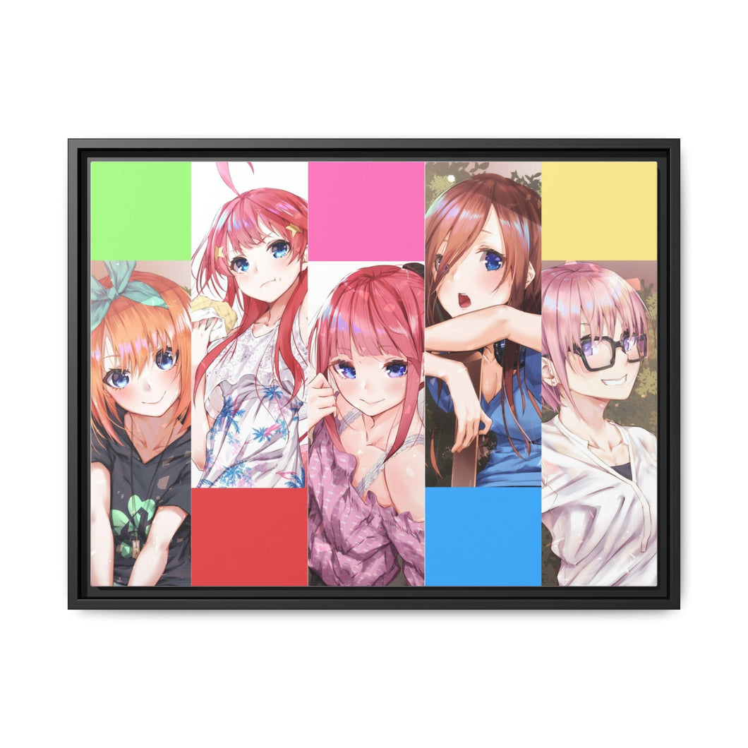 The Quintessential Quintuplets Miku Nakano, Itsuki Nakano, Nino Nakano, Yotsuba Nakano, Ichika Nakano Canvas Framed Art Print