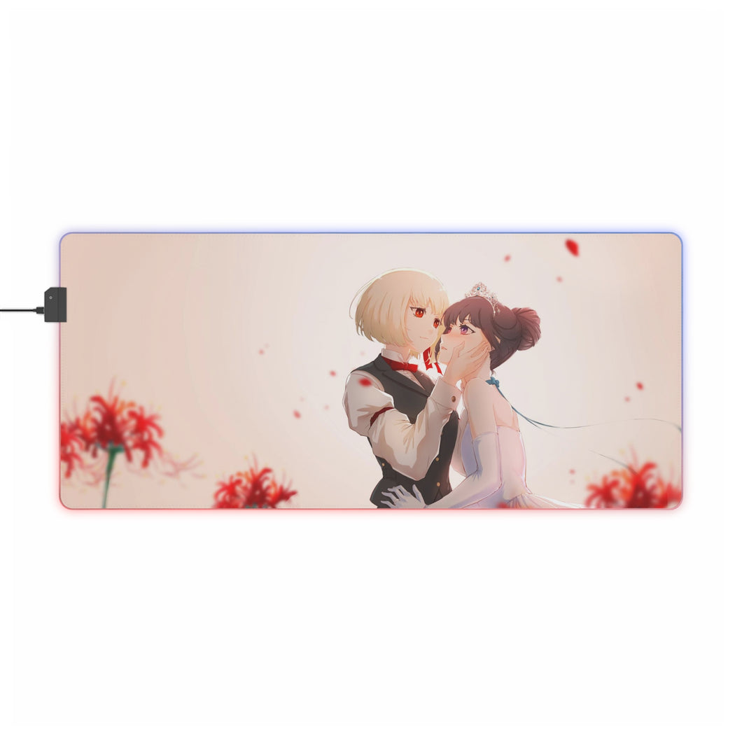 Lycoris Recoil Takina Inoue, Chisato Nishikigi RGB LED Mouse Pad (Desk Mat)
