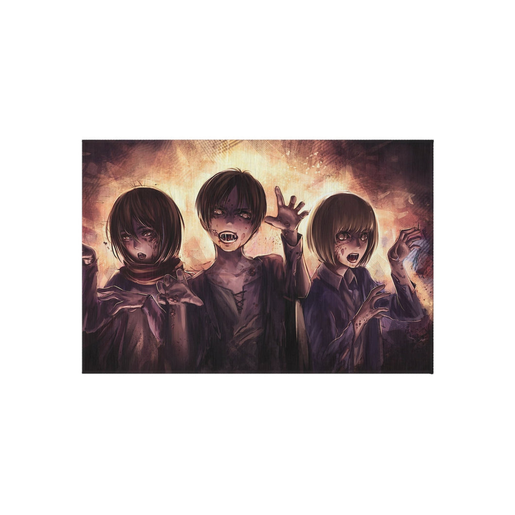 Eren, Mikasa and Armin become zombies Rug