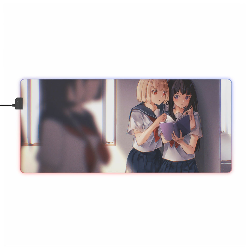 Lycoris Recoil Takina Inoue, Chisato Nishikigi RGB LED Mouse Pad (Desk Mat)