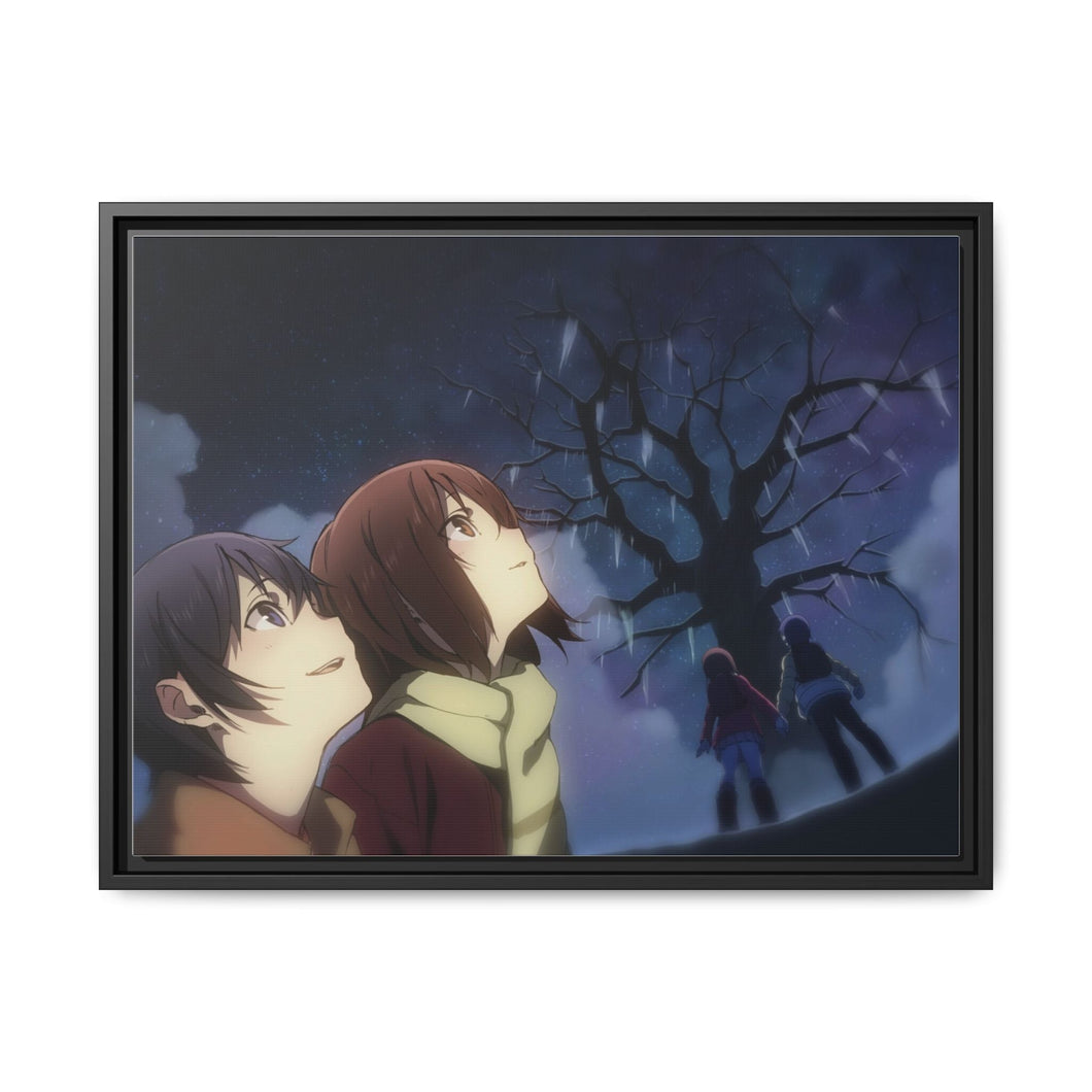 Anime ERASED Canvas Framed Art Print