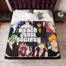 Load image into Gallery viewer, Bleach Ichigo Kurosaki, Rukia Kuchiki, Orihime Inoue, Yasutora Sado, Kisuke Urahara Sherpa Blanket
