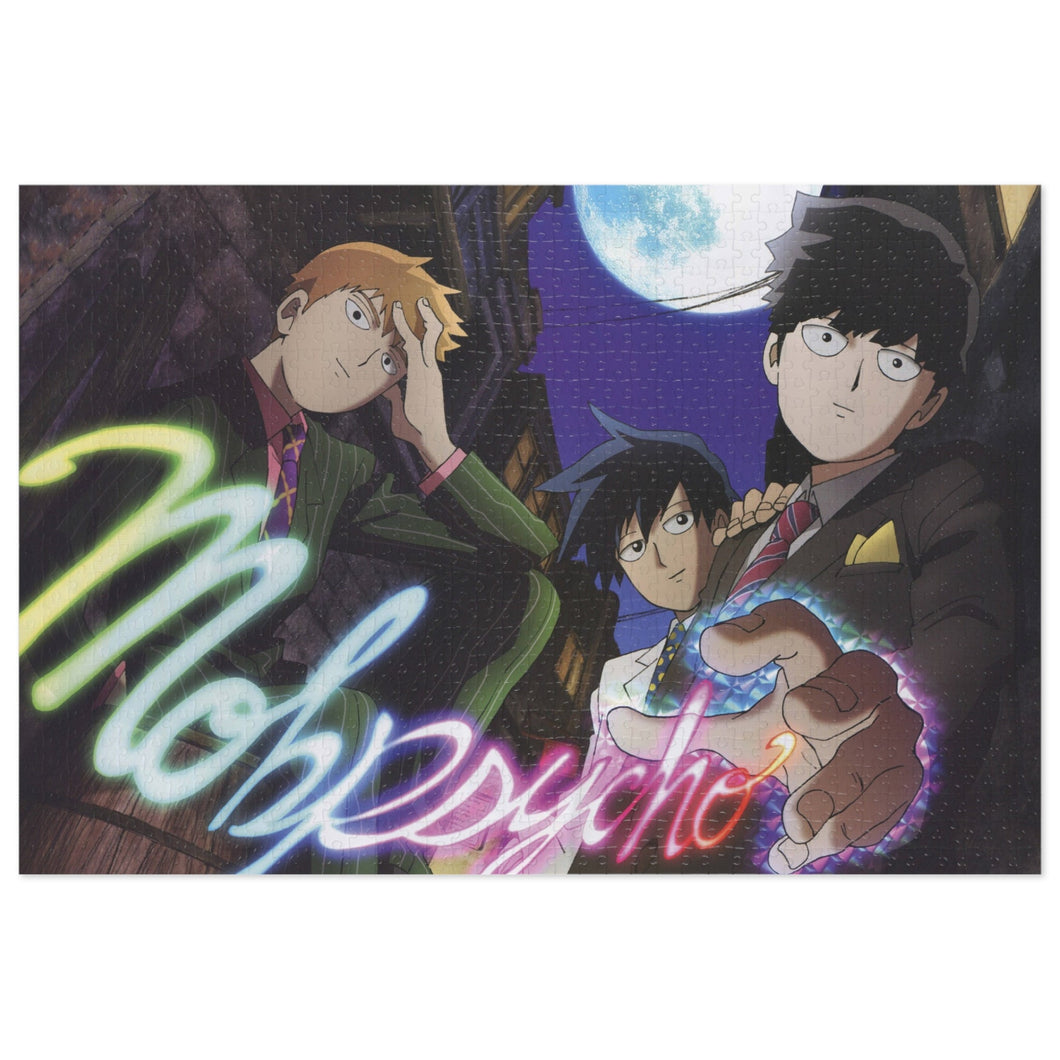 Mob Psycho 100 Arataka Reigen, Shigeo Kageyama, Ritsu Kageyama Jigsaw Puzzle