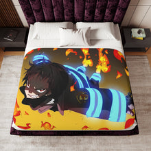 Load image into Gallery viewer, Fire Force Shinra Kusakabe Sherpa Blanket
