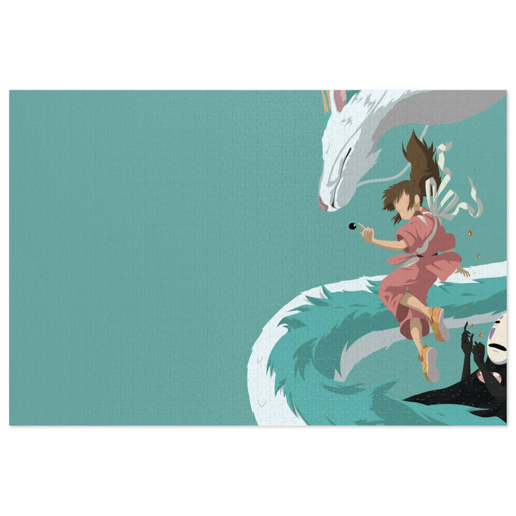 Minimalist Chihiro, Haku, and No-face Jigsaw Puzzle
