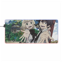 Load image into Gallery viewer, Blue Exorcist Rin Okumura, Kuro, Shiemi Moriyama RGB LED Mouse Pad (Desk Mat)
