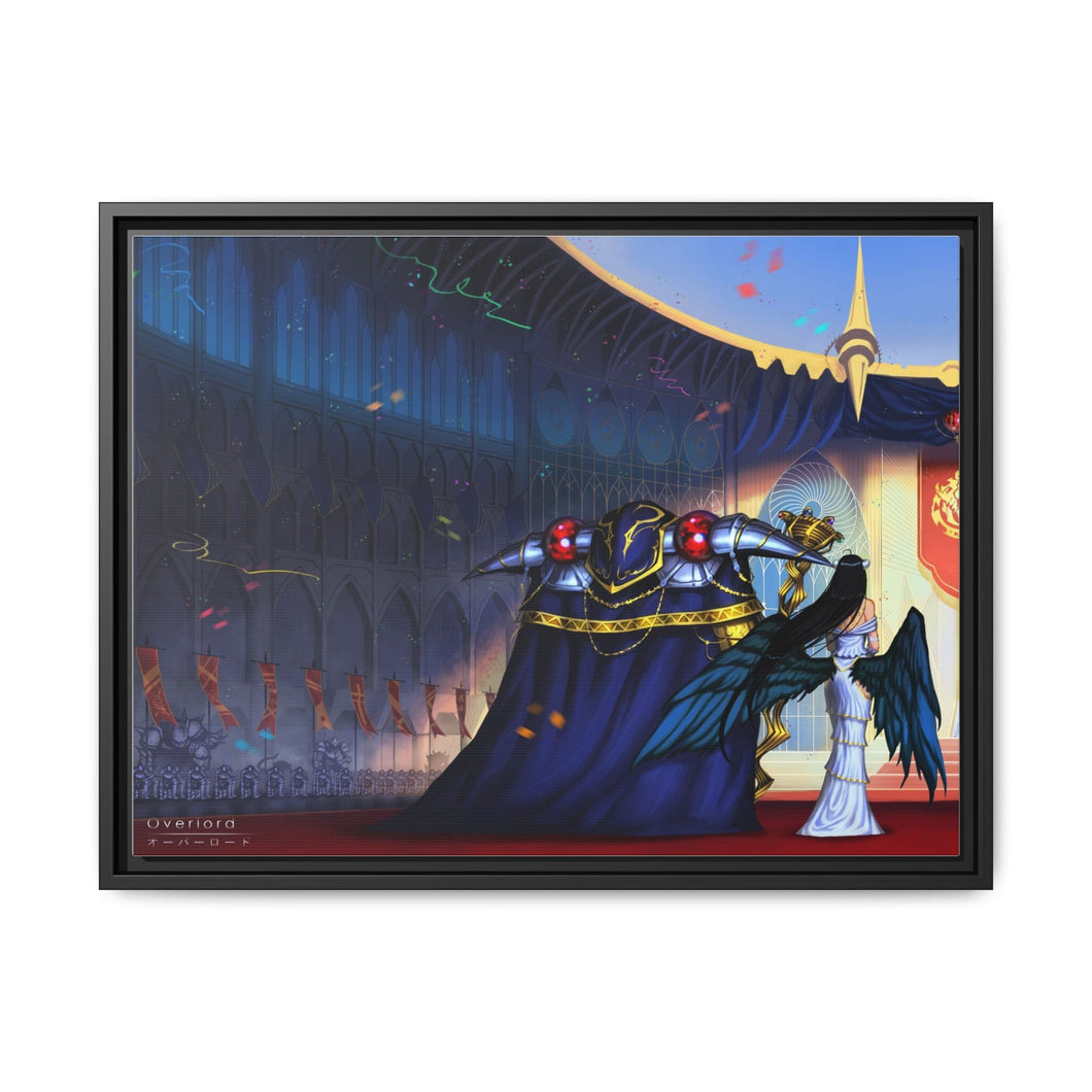 Albedo and Ainz Ooal Gown Canvas Framed Art Print