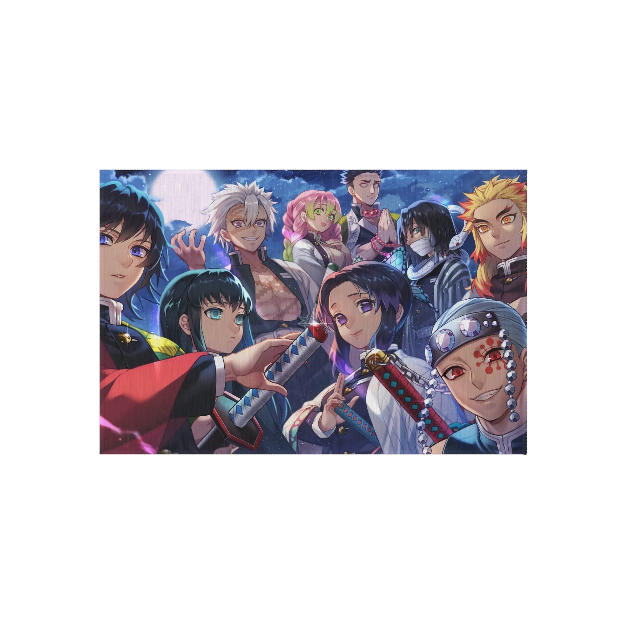 Tengen Uzui Muichiro Tokito Obanai Iguro and Shinobu Kochou Rug