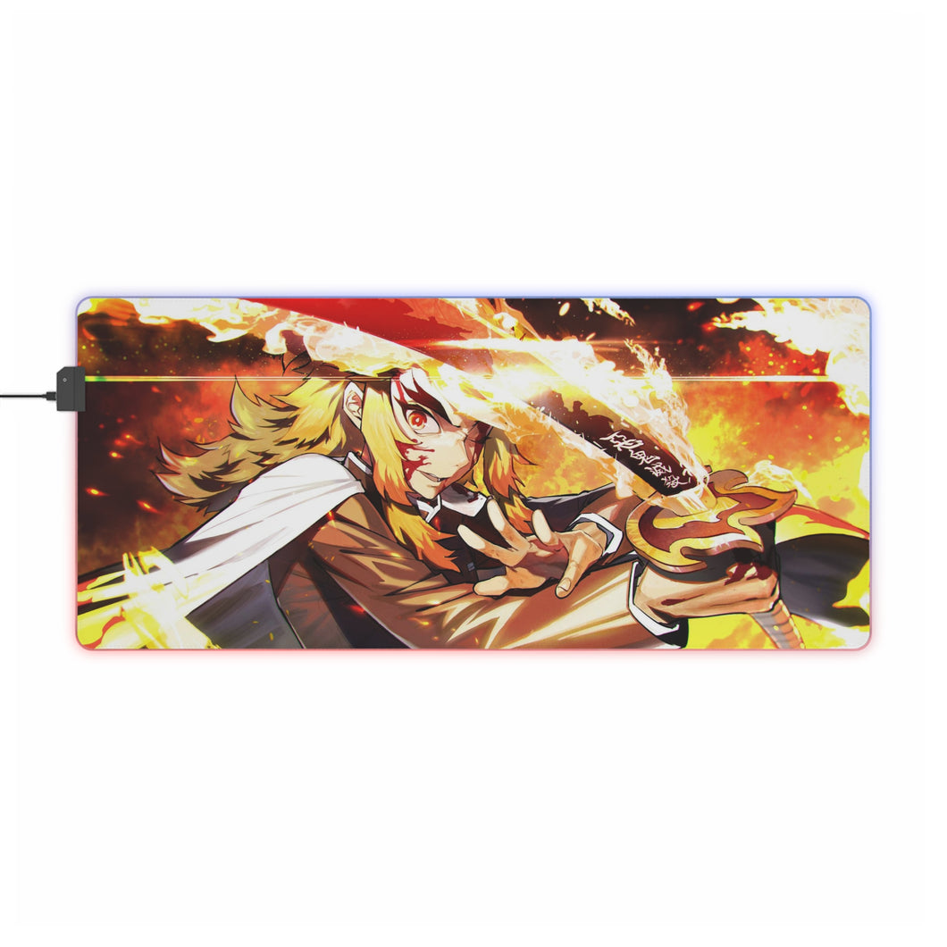 Kyojuro Rengoku RGB LED Mouse Pad (Desk Mat)