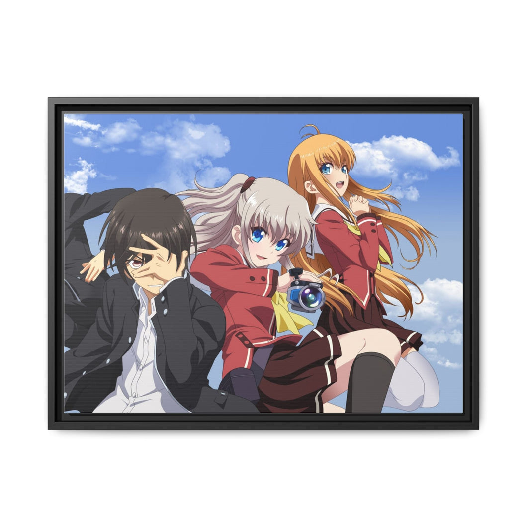 Charlotte (Anime) Main Members Canvas Framed Art Print