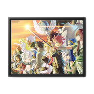 Fairy Tail Natsu Dragneel, Erza Scarlet, Gray Fullbuster, Lucy Heartfilia, Happy Canvas Framed Art Print
