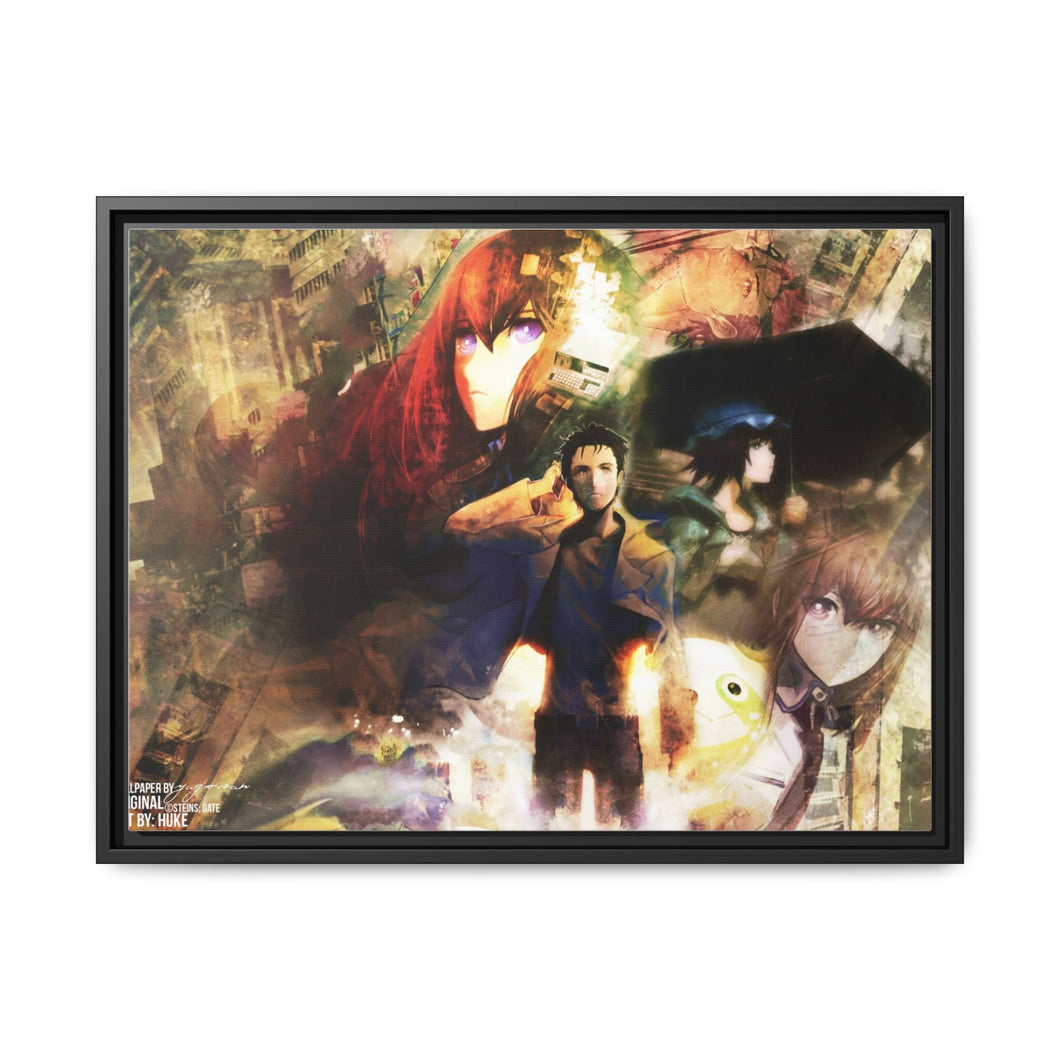 Makise, Kyouma & Mayushi Canvas Framed Art Print