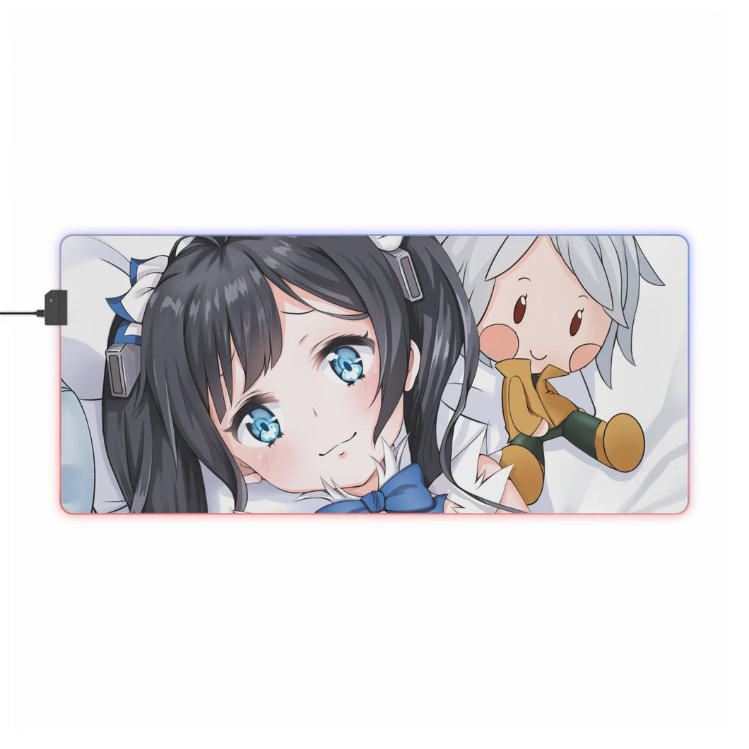 Is It Wrong To Try To Pick Up Girls In A Dungeon? RGB LED Mouse Pad (Desk Mat)