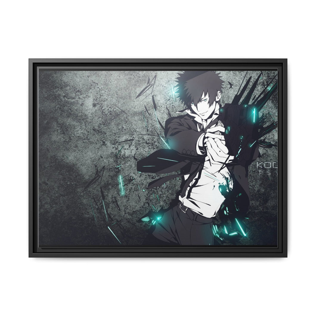 Shinya Kogami With His dominator Canvas Framed Art Print