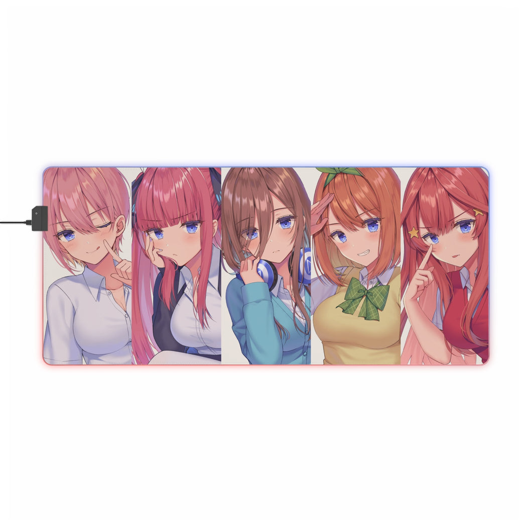 The Quintessential Quintuplets Miku Nakano, Itsuki Nakano, Nino Nakano, Yotsuba Nakano, Ichika Nakano RGB LED Mouse Pad (Desk Mat)