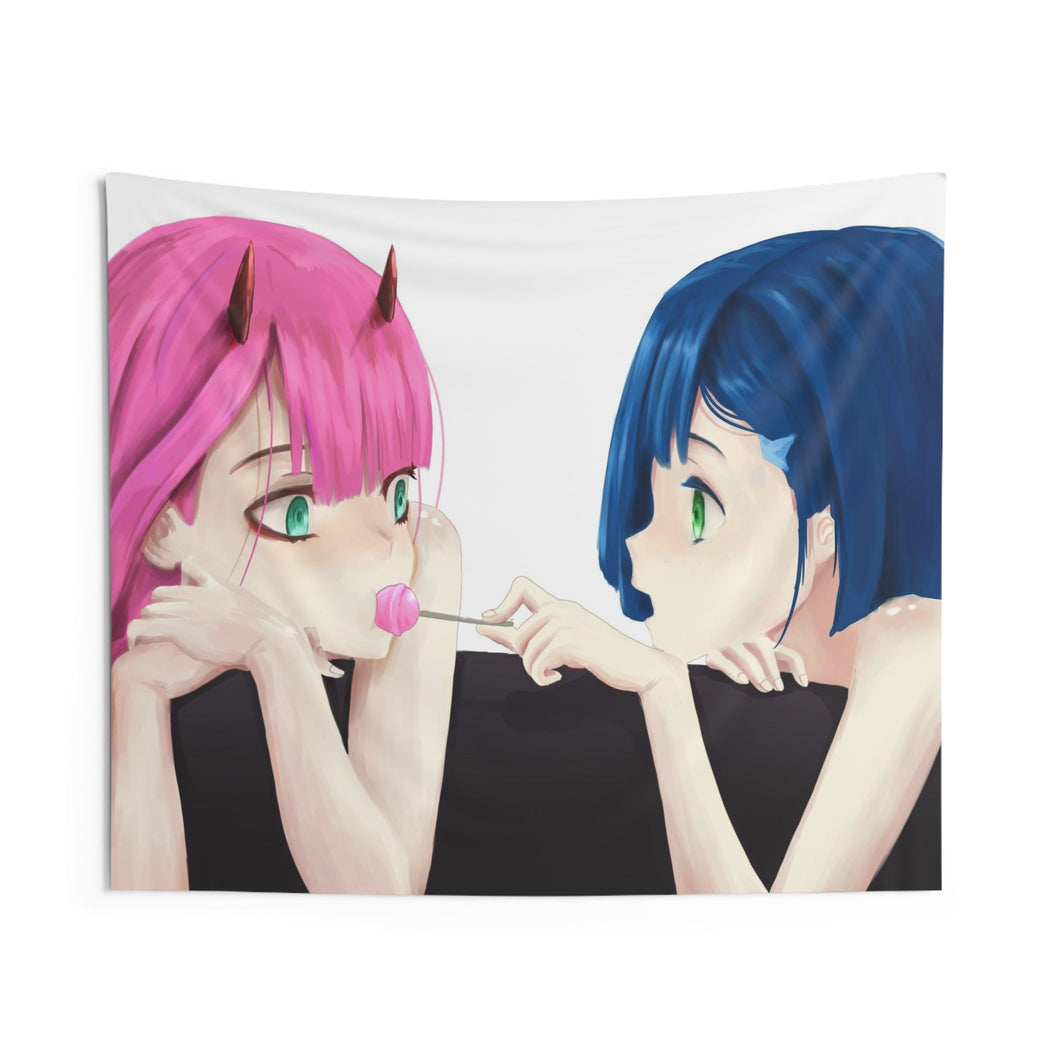 Zero Two and Ichigo Indoor Wall Tapestry