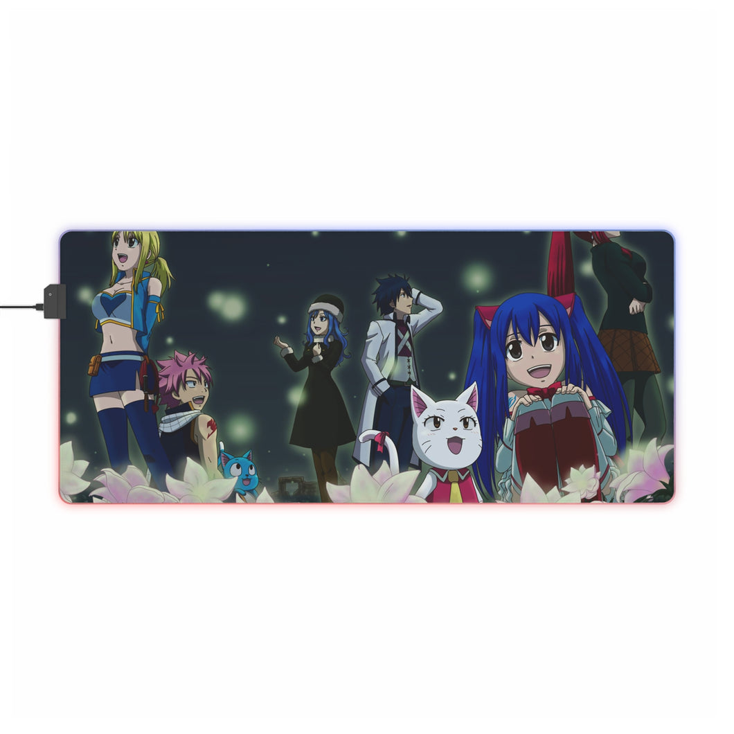 Fairy Tail Natsu Dragneel, Erza Scarlet, Gray Fullbuster, Lucy Heartfilia, Happy RGB LED Mouse Pad (Desk Mat)
