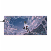 Load image into Gallery viewer, Anime girl ontop of a roller coaster with a skateboard RGB LED Mouse Pad (Desk Mat)
